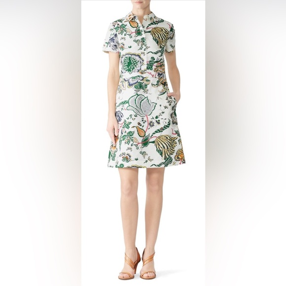 Tory Burch Ivory Port Shirtdress Size 2 - Picture 1 of 11